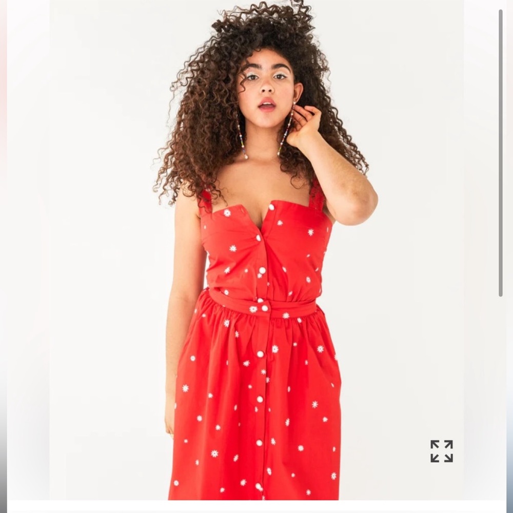 Ban.dō red floral skirt and tank set sized small